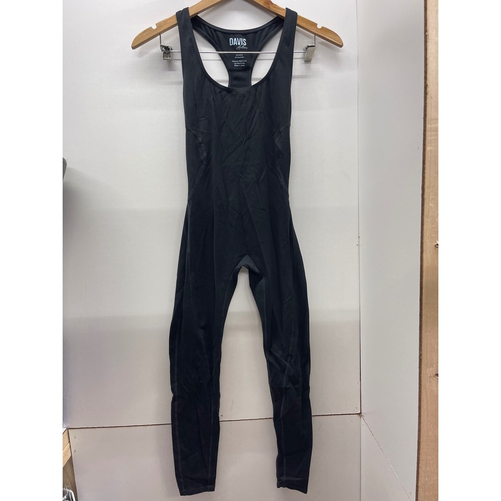 Davis Active Womens Black Racerback Cutout Bodysuit Jumpsuit Size XS/S